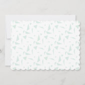 激しい一緑の白いサメ動物第一誕生日 招待状 (裏面)