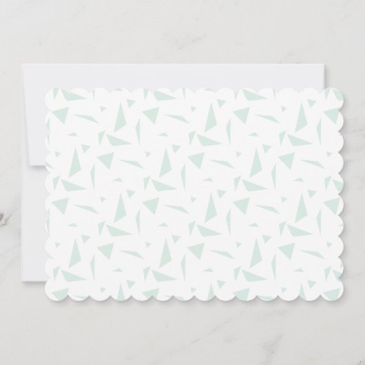 激しい一緑の白いサメ動物第一誕生日 招待状 (裏面)