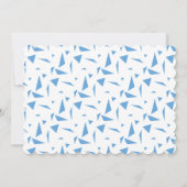 激しい一青の白いサメ動物第一誕生日 招待状 (裏面)