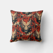 激しい中国のまたは日本のドラゴン クッション (裏面)