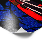 激しい侍カラフル士日本の- Bushido フォトプリント (角)