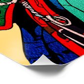 激しい侍カラフル士日本の- Bushido ポスター (コーナー)