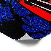 激しい侍カラフル士日本の- Bushido ポスター (角)