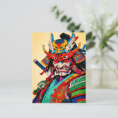 激しい侍カラフル士日本の- Bushido ポストカード (スタンド正面)