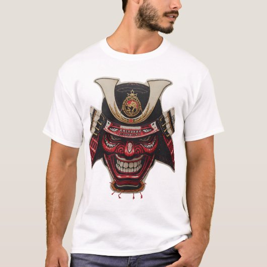 激しい侍戦士鬼マスク グラフィックTシャツ Tシャツ (正面)