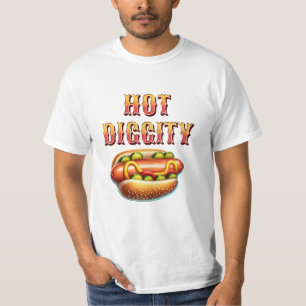 激しい危険  レトロホットドッグ Tシャツ