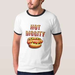 激しい危険  レトロホットドッグ Tシャツ