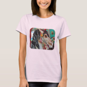 激しい回転木馬の馬のTシャツ Tシャツ