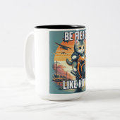 激しい子猫マグキャットドライビングバイク ツートーンマグカップ (正面左)