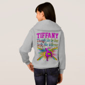 激しい小型体操パーソナライズされたフード付きスウェットシャツ (裏面フル)