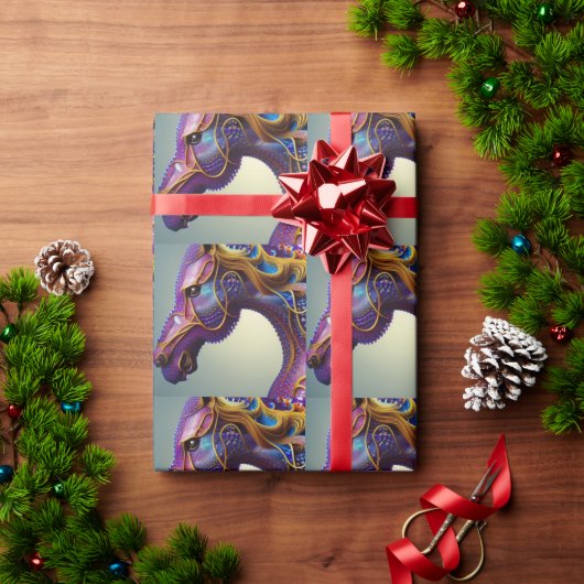 激しい崩壊した宝石の馬頭 ラッピングペーパー (クリスマスギフト)