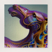 激しい崩壊の宝石の馬の頭の強烈な抽象芸術 ジグソーパズル (横)