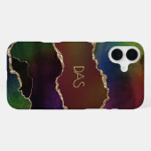 激しい怒り | Dark Moody Rainbow Monogram iPhoneケース (裏面横)