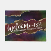 激しい怒り | Dark Moody Rainbow Welcome-Ish ドアマット (正面)