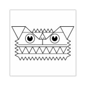 激しい怒犬の木彫りスタンプ ラバースタンプ (インプリント)