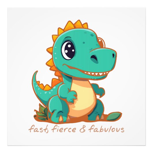 激しい恐竜 フォトプリント            (正面)