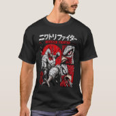  激しい戦士の雄鶏 マンガスタイル武術  Tシャツ (正面)