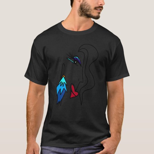 激しい抽象芸術顔アートワーク2 Tシャツ (正面)