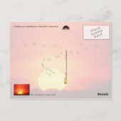 激しい日の出に対するカナダのゲーゼのシルエット ポストカード (裏面)