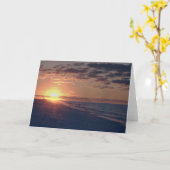 「激しい日の出」のブランクの挨拶状 カード (黄色い花)