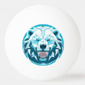 激しい極熊の幾何学的イラストレーション 卓球ボール (裏面)