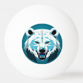 激しい極熊の幾何学的イラストレーション 卓球ボール (裏面)