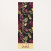 激しい流れブルゴーニュ、金ゴールド&ジャングルビベス ヨガマット (正面)