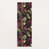 激しい流れブルゴーニュ、金ゴールド&ジャングルビベス ヨガマット (裏面)