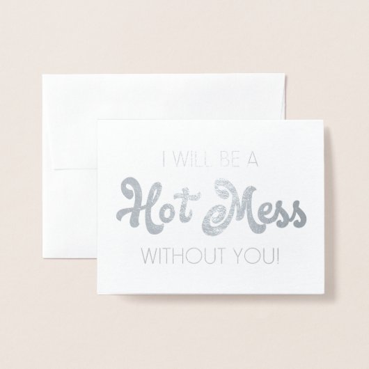 激しい混乱 | 花嫁おもしろいのメイドまたはメイド・オブ・オーナー(花嫁付き添い人) 箔カード (封筒付き正面)