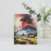 激しい火山灰によって打ち砕かれた静けさ ポストカード (スタンド正面)