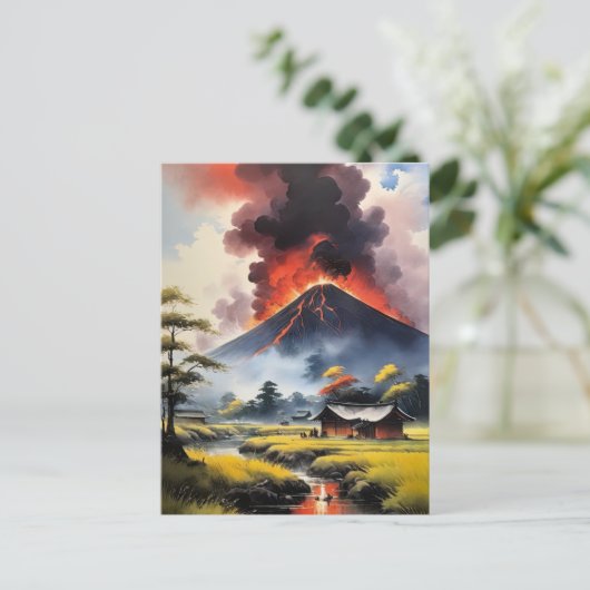 激しい火山灰によって打ち砕かれた静けさ ポストカード (スタンド正面)