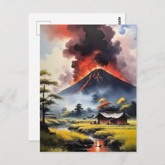 激しい火山灰によって打ち砕かれた静けさ ポストカード (正面/裏面)