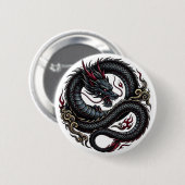 激しい炎のドラゴンラウンドボタン 🐉🔥 ファンタジーボタン 缶バッジ (正面&裏面)