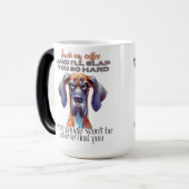 激しい犬のコーヒーマグおもしろい- "Touchマイコーヒー" De モーフィングマグカップ (正面左)