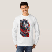 激しい狼と赤龍Tシャツ Tシャツ (正面フル)