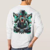激しい狼と赤龍Tシャツ Tシャツ (裏面)