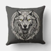 激しい狼の曼荼羅：強さのシンボル クッション (裏面)