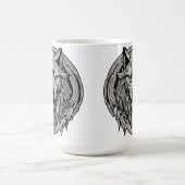 激しい狼の曼荼羅：強さのシンボル コーヒーマグカップ (中央)