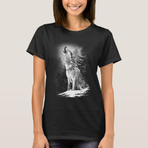 激しい狼の森の荒野のスタイルのNat Tシャツ