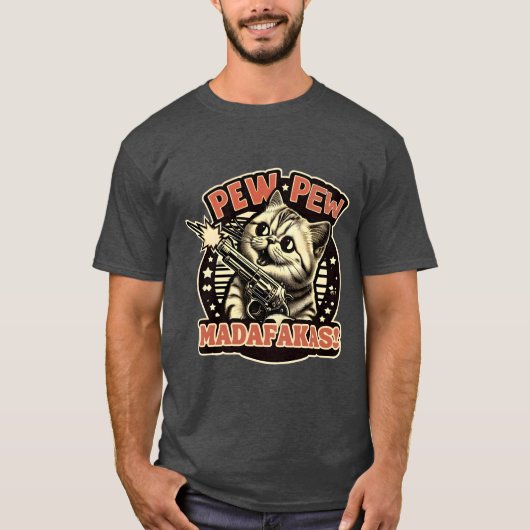 激しい猫の戦士ティー – 内なる猫を解放 Tシャツ (正面)