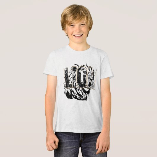 激しい獅子 トライブレンドＴシャツ (正面全面)