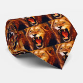 激しい獅子 ネクタイ (ロール)