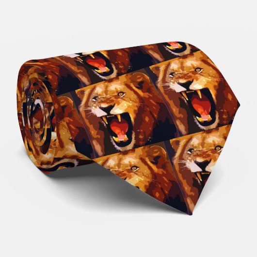 激しい獅子 ネクタイ (ロール)