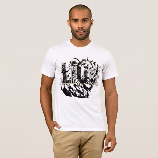激しい獅子 Tシャツ (正面フル)