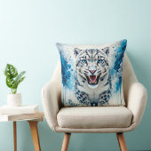 激しい白ヒョウ クッション (椅子)