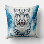 激しい白ヒョウ クッション (裏面)