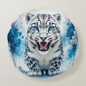 激しい白ヒョウ ラウンドクッション (裏面)