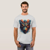 激しい目をしたドラゴンの頭 Tシャツ (正面フル)