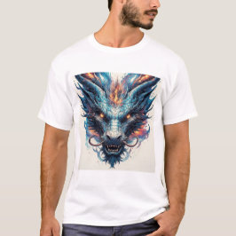 激しい目をしたドラゴンの頭 Tシャツ
