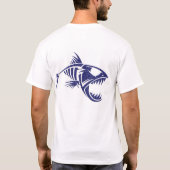 激しい種族の魚の骨組Tシャツ Tシャツ (裏面)